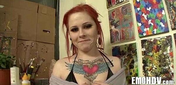  Babe with tattoos gets dick 245